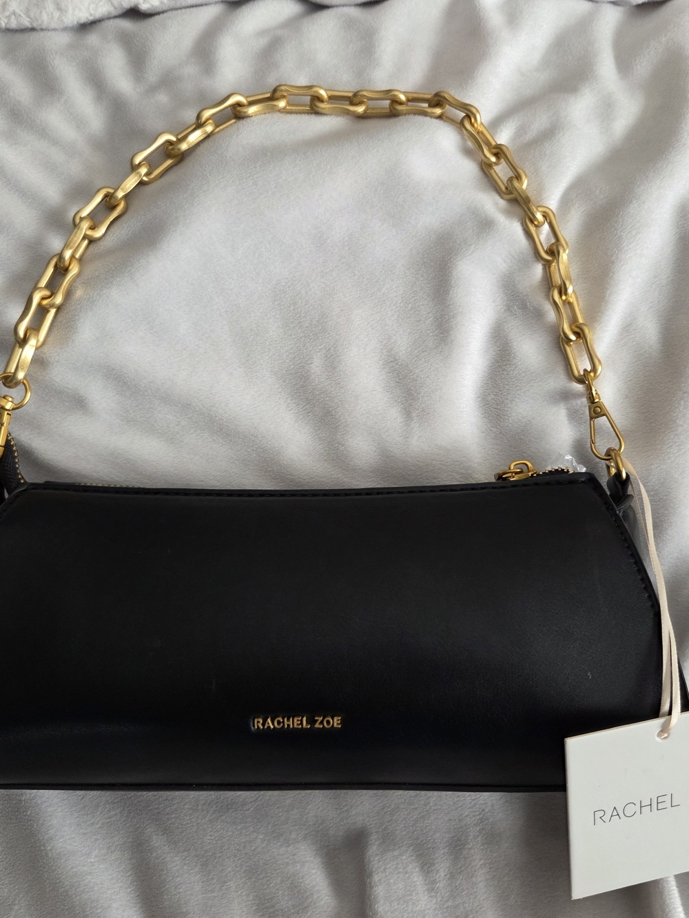 Rachel Zoe Black Mini Shoulder Bag with Gold Chain Strap